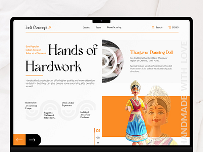 Indi Concept authentic branding coolminimals ethnics indian landing page toys ui webdesign