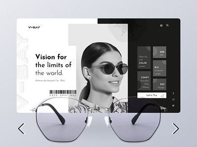 Vision-Bay black brand identity bw concept dark elegent eyewear glasses optical optometry spects vision web design white