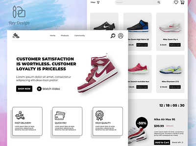 Shoes E-Commerce Website Full Page design e commerce graphic design illustration landing page ui uiux ux website website design