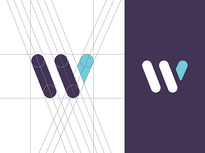 W Mark app logo geometric guide guidelines guides letter mark lettermark mark minimalist modern trendy w wordmark