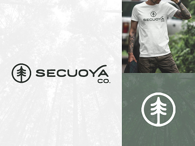 Secuoya Co. Logo adventure apparel brand branding distressed edgy forest hike hiking icon logo nomad nomadic outdoor outdoorsy sequoia travel tree wander wanderer