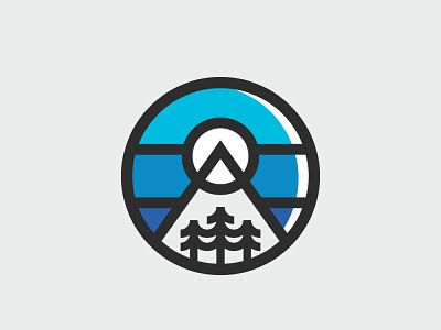 Minimal Landscape badge geometric hipster icon logo minimalist modern patch pin vintage winter