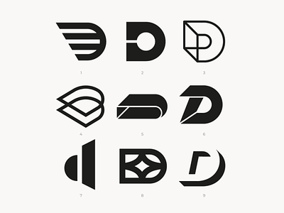 D Lettermark Exploration abstract bold clean d flat geometric initials letter letter d letter mark lettermark logo logo mark minimal minimalist modern modernism simple symbol
