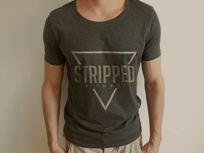Stripped Fitness badge branding crossfit fitness hipster logo minimal minimalist muscle retro triangle vintage