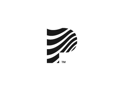 P Abstract Letterform abstract brand letter letterform letters logo minimal minimalist modernism monochrome monogram p waves waving