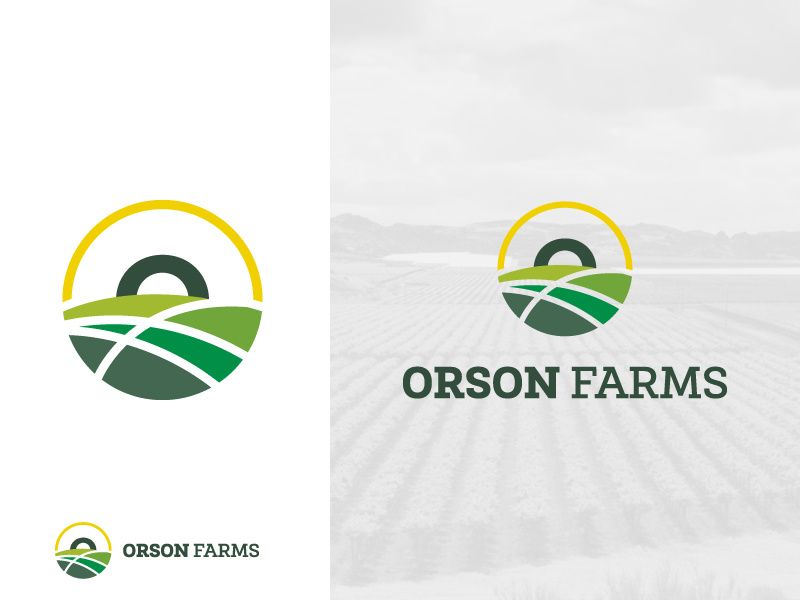 Orson Farms Logo yield crop field fields minimalist slab serif circle round sun letter o agro ranch horizon sunset badge agricultural agriculture logo farm farms