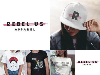 Rebel Us Apparel Logo apparel bold brand branding clothing etsy feminine feminism feminist girl power girly grl pwr logo minimalist pink rebel rebellion rebellious woman women