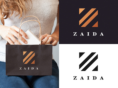 Zaida Clothing apparel box clothing exclusive fashion foil geometric gold pink high end icon letter logo luxury metallic minimal minimalist pink gold serif square z