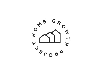 Home Growth Project badge bold circle circular geometric gotham home house icon logo design minimal minimalism minimalist modern real estate round stamp triangles