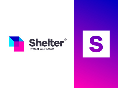 Shelter Logo bank box financial firm geometric gradient logo minimal minimalist modern money overlap overlapping refuge safety sans serif shelter square startup tech