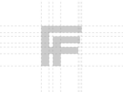 Freight First logo cargo construction f freight geometric guidelines guides lettermark logistics logo minimalist monogram square transport