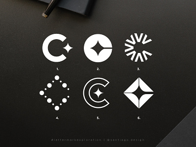 C lettermark exploration concept geometric golden ratio icon layout letter lettermark logotype mark minimal modern options round square stars
