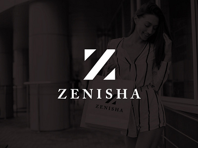 Zenisha Logo and Brand Identity apparel brand branding classic classy elegant exclusive expensive fashion geometric high fashion logo luxurious luxury minimalist serif