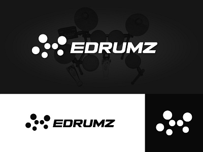 Electronic Drum Set Logo brand branding dj drummer drums electronic future futuristic industry logo minimal minimalist music pad pads sci fi tech