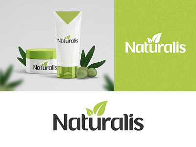 Naturalis Logo beauty branding cosmetic green leaf leaves logo minimal minimalist natural nature organic organic food packaging plant skincare supplement typography