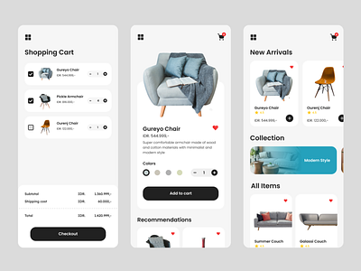 Interi app design ecommerce furniture homedecor interior shop ui ux