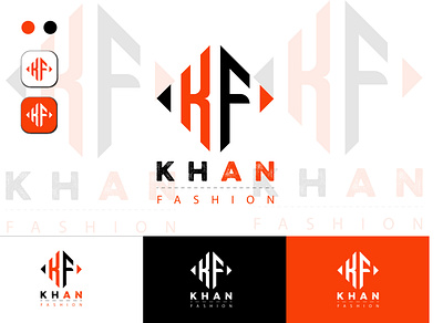 KHAN FASHION (KF) Logo Design company logo creative logo design fk logo graphic design kf logo khan fashion logo logo design modern logo rafik hassan
