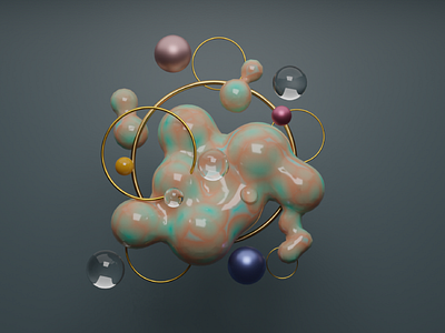 Abstract elements 3d abstract design blender inspiration