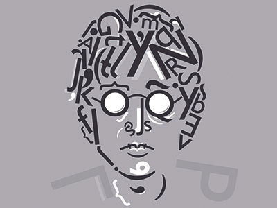 John Lennon Typographic Portrait by Matt Hodin illustration lennon matt hodin type typographic portrait typography