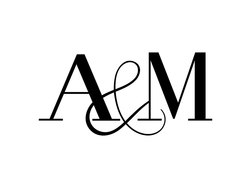 Modern Wedding Monogram, MH Initials Logo – Elegant Quill