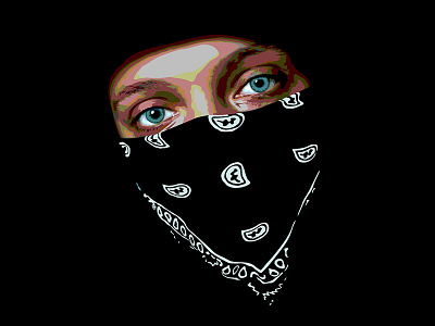 Woman In Bandana Graphic Illustration