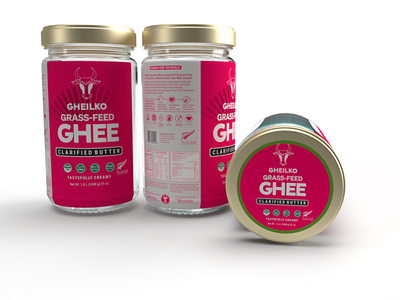 Ghee Jar 3d branding graphic design logo