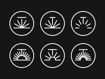 T Marks art deco badge brand branding burst circle deco letter lines logo design logos minimal rays rise sun sun rays t