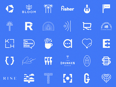 Logo Collection, II blue brand branding flat letters logo collection logo design logo designer logomark logos logotype marks typography