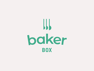 BakerBox, I badge baker baking branding flat logo logo design measuring spoons minimal typography
