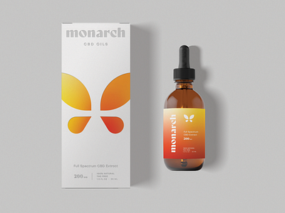 Monarch, III branding butterfly cbd cbd oil dropper logo logo design mark packaging typography