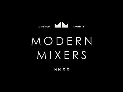 Modern Mixers, I branding cocktail crown logo design m mm spirits typography