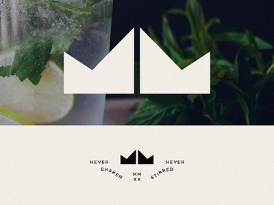 Modern Mixers, II branding cocktail crown flat geometric logo logo design m minimal mm modern typography