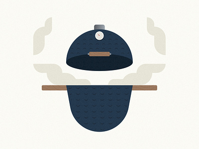 The Smoker bbq branding flat food geometric grill illustration logo design meat smoke smoker smoker grill