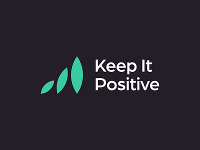Keep It Positive branding clean finance flat green growth leaves logo logo mark modern money positive simple