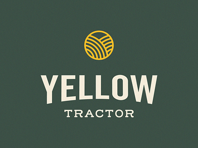 Yellow Tractor - 30 Days of Logos badge branding farm farmland fields green icon logo nature rolling fields tractor yellow