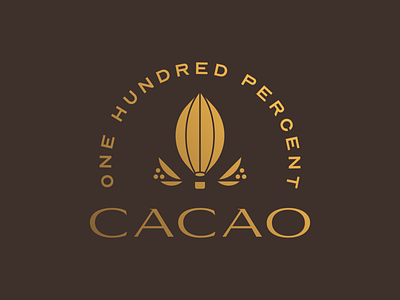 100% Cacao - 30 Days of Logos branding cacao chocolate chocolate bar gold hot air balloon logo logo design luxury minimal packaging typography