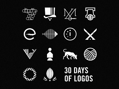 30 Days of Logos (unused logos for sale) badge branding geometric icons logo challenge logo collection logo mark logos minimal