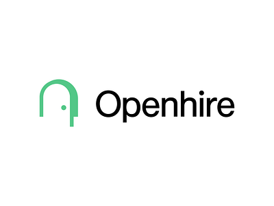 Openhire (logo for sale) badge branding flat geometric green logo logo design mark minimal typography