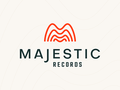 Majestic Records, Final branding dj edm logo logo design m mark minimal music sound waves typography wavy