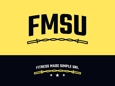Fitness Made Simple University, Unused barbell branding dna fitness health lifting logo logo design minimal science typography weights