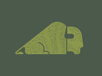 Bison animal bison branding buffalo camping fur furry island logo logo design minimal sleeping typography