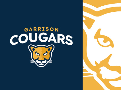 Garrison Cougars athletics brand branding cougar logo logo design logo mark mark mascot sports yellow