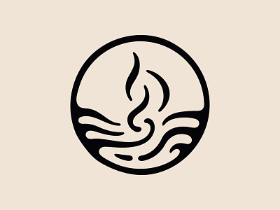 River & Smoke badge branding cannabis flow logo logo design logo mark mark river smoke water waves