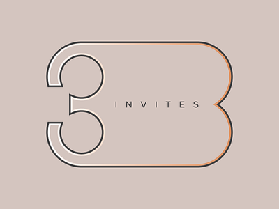 3 Invites for Y'all design dribbble dribbble invite invites logo mark three