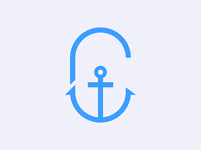 C / Anchor anchor boat c logo marine mark nautical ocean sea