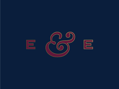 E & E ampersand e ee gold letter typography wedding