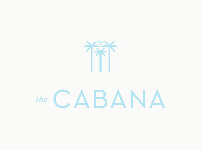 The Cabana, II blue logo luxury mark palm palm tree resort water