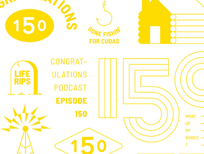 Congratulations 150 150 badge congratulations design log cabin logo podcasts yellow