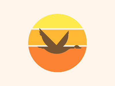 Wawa, III badge bird design goose logo orange retro sun sunset wawa