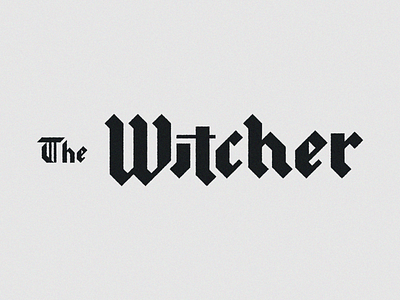 The Witcher blackletter lockup logo typography witcher wordmark
